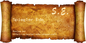 Spiegler Ede névjegykártya
